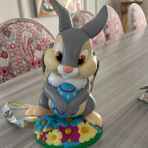 Disney Thumper popcorn bucket collector with Floral Base and Blue Easter Egg